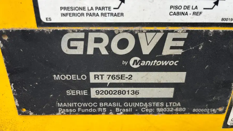 Lot RT01 - 2013 Grove RT765E-2